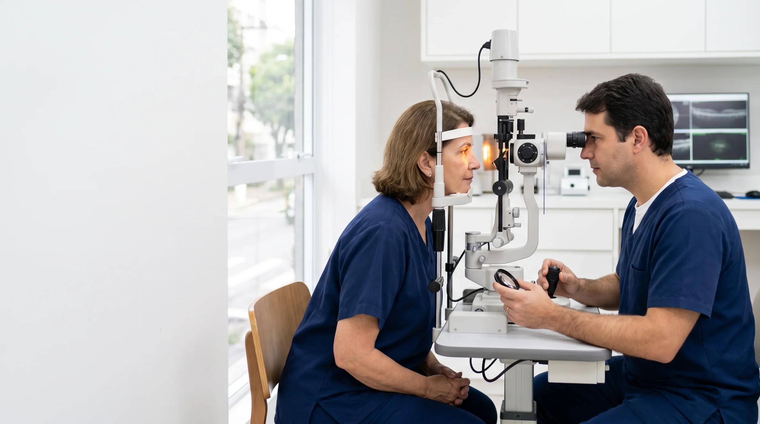 Fotocoagulação a laser da retina em avaliação oftalmológica no Visare Hospital de Olhos